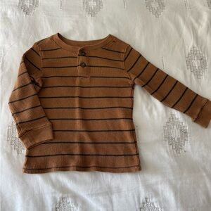 Brown Striped Long Sleeve Shirt